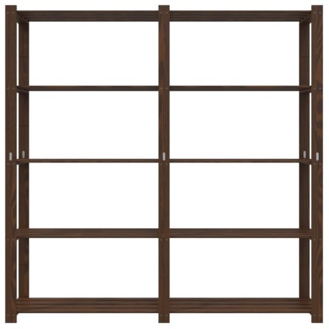 Regał z 5 półkami, brązowy, 170x38x170 cm, lite drewno sosnowe Lumarko!