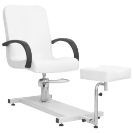 Fotel do masażu z podnóżkiem, biały, 127x60x98 cm, ekoskóra Lumarko!