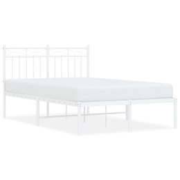 Metalowa rama łóżka z wezgłowiem, biała, 120x190 cm Lumarko!