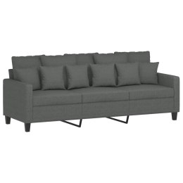 Sofa 3-osobowa, ciemnoszara, 180 cm, tapicerowana tkaniną Lumarko!