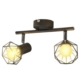 Lampa w industrialnym stylu z 2 reflektorami LED, czarna Lumarko!