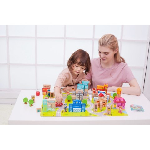 Drewniane Klocki Zbuduj Miasto 120 Elementów Lumarko!