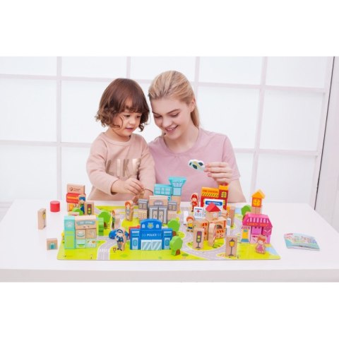 Drewniane Klocki Zbuduj Miasto 120 Elementów Lumarko!