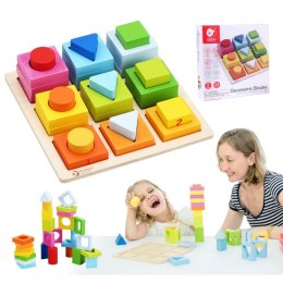 Układanka Nauka Kształtów I Liczenia 5w1 Domino Sorter Montessori 28 El. Lumarko!