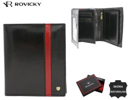 Duży, skórzany portfel męski bez zapięcia - Rovicky Lumarko!