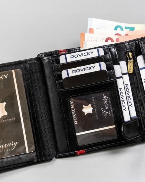 Portfel męski w orientacji pionowej ze skóry naturalnej - Rovicky Lumarko!