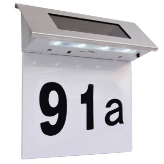 Solarna lampa LED do podświetlania numeru domu, stal nierdzewna Lumarko!