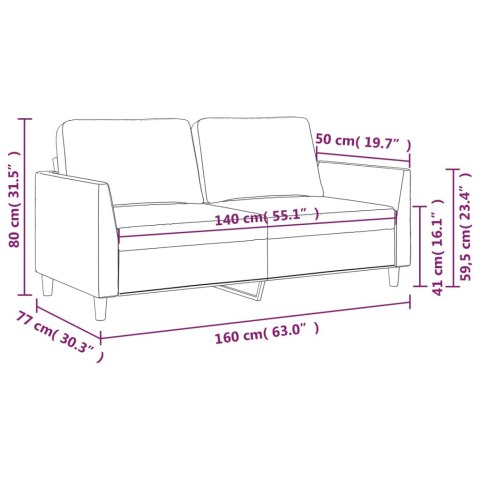 2-osobowa sofa, czarna, 140 cm, sztuczna skóra Lumarko!