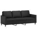 3-osobowa sofa, czarna, 180 cm, obita sztuczną skórą Lumarko!