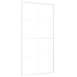 Drzwi przesuwne, szkło ESG i aluminium, 102,5x205 cm, białe Lumarko!