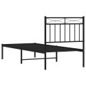 Metalowa rama łóżka z wezgłowiem, czarna, 75x190 cm Lumarko!