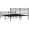 Metalowa rama łóżka z wezgłowiem i zanóżkiem, czarna, 160x200cm Lumarko!