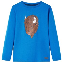 Koszulka dziecięca z długimi rękawami, bizon, kobaltowoniebieska, 92 Lumarko! Lumarko! 
