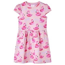 Sukienka dziecięca, w dmuchane flamingi, jasnoróżowa, 116 Lumarko! Lumarko! 