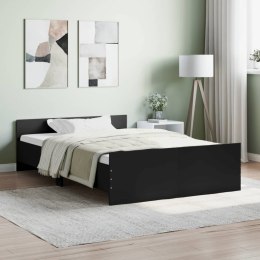 Rama łóżka z wezgłowiem i zanóżkiem, czarna, 120x200 cm Lumarko!