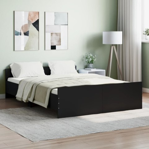 Rama łóżka z wezgłowiem i zanóżkiem, czarna, 140x190 cm Lumarko!