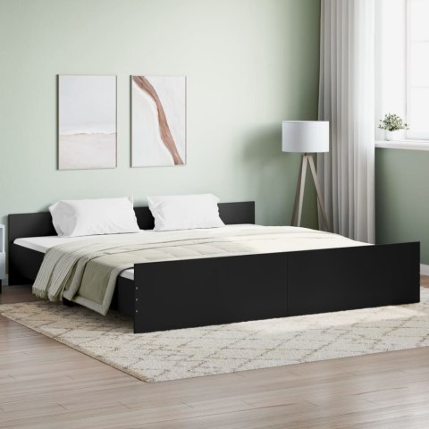 Rama łóżka z wezgłowiem i zanóżkiem, czarna, 200x200 cm Lumarko!