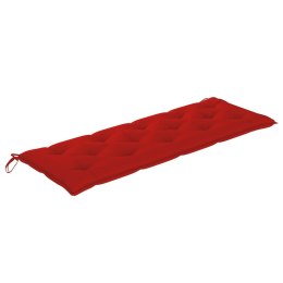Ławka Batavia z czerwoną poduszką, 150 cm, drewno tekowe Lumarko!