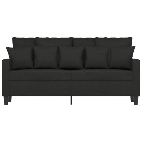 Sofa 2-osobowa, czarna, 140 cm, tapicerowana tkaniną Lumarko!