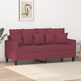 Sofa 2-osobowa, winna czerwień, 140 cm, tapicerowana tkaniną Lumarko!