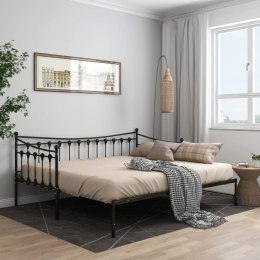 Sofa z wysuwaną ramą łóżka, czarna, metalowa, 90x200 cm Lumarko!