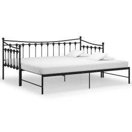 Sofa z wysuwaną ramą łóżka, czarna, metalowa, 90x200 cm Lumarko!