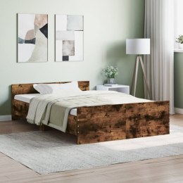 Rama łóżka z wezgłowiem i zanóżkiem, przydymiony dąb, 120x200cm Lumarko!
