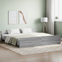 Rama łóżka z wezgłowiem i zanóżkiem, szary dąb, 200x200 cm Lumarko!