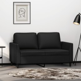 2-osobowa sofa, czarna, 120 cm, sztuczna skóra Lumarko!