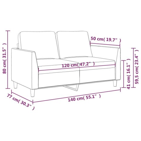 2-osobowa sofa, czarna, 120 cm, sztuczna skóra Lumarko!