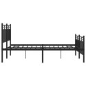 Metalowa rama łóżka z wezgłowiem i zanóżkiem, czarna, 140x190cm Lumarko!
