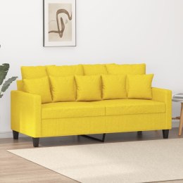 Sofa 2-osobowa, jasnożółta, 140 cm, tapicerowana tkaniną Lumarko!