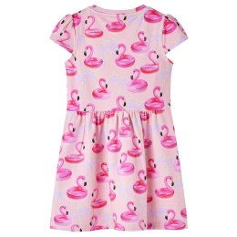 Sukienka dziecięca, w dmuchane flamingi, jasnoróżowa, 128 Lumarko! Lumarko! 