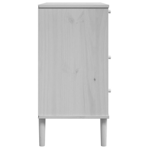 VidaXL Komoda SENJA, imitacja rattanu, biała, 80x40x80 cm, sosna