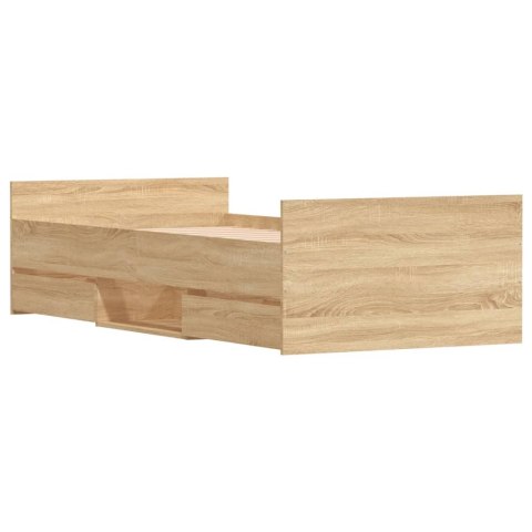 Rama łóżka z wezgłowiem i zanóżkiem, dąb sonoma, 100x200 cm Lumarko!
