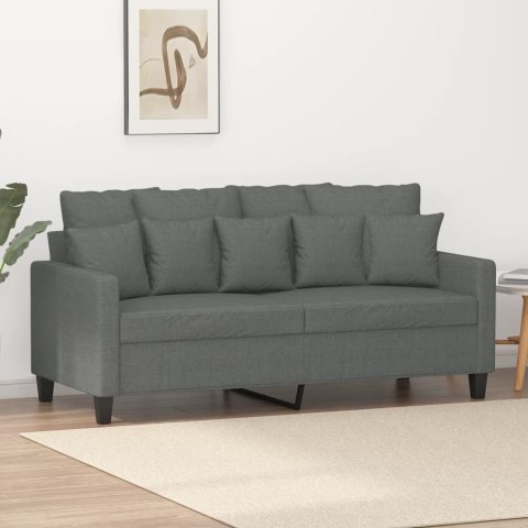 Sofa 2-osobowa, ciemnoszara, 140 cm, tapicerowana tkaniną Lumarko!