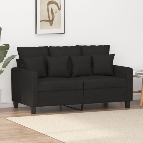 Sofa 2-osobowa, czarna, 120 cm, tapicerowana tkaniną Lumarko!