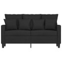 Sofa 2-osobowa, czarna, 120 cm, tapicerowana tkaniną Lumarko!