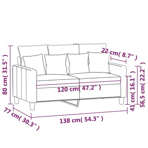 Sofa 2-osobowa, czarna, 120 cm, tapicerowana tkaniną Lumarko!