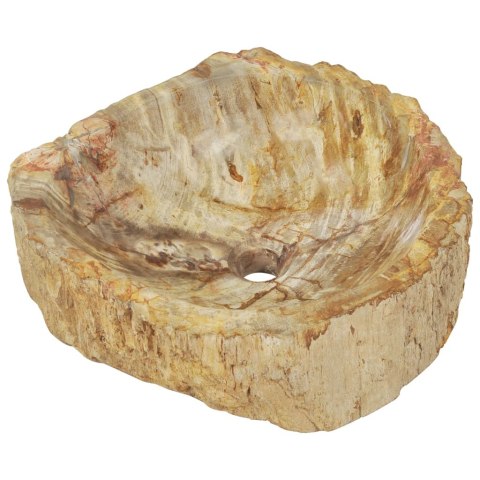 Umywalka, 45 x 35 x 15 cm, skamieniałe drewno, kremowa Lumarko!