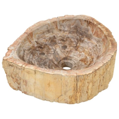 Umywalka, 45 x 35 x 15 cm, skamieniałe drewno, kremowa Lumarko!