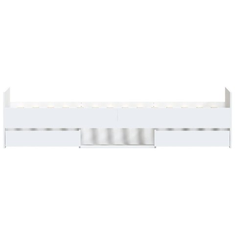 Rama łóżka z wezgłowiem i zanóżkiem, biała, 100x200 cm Lumarko!