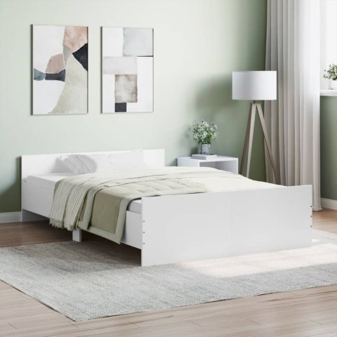 Rama łóżka z wezgłowiem i zanóżkiem, biała, 120x200 cm Lumarko!