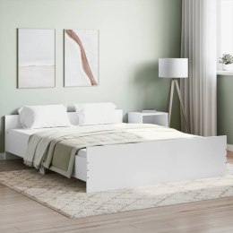 Rama łóżka z wezgłowiem i zanóżkiem, biała, 150x200 cm Lumarko!