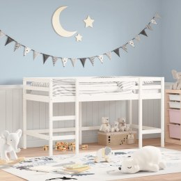 Rama łóżka dla dzieci z drabinką, biała, 90x200 cm, lita sosna Lumarko!