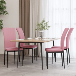 Krzesła stołowe, 4 szt., różowe, obite aksamitem Lumarko!