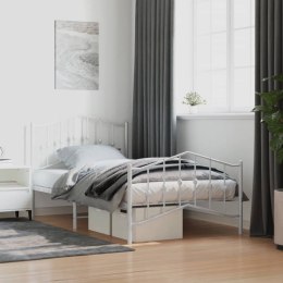 Metalowa rama łóżka z wezgłowiem i zanóżkiem, biała, 100x190 cm Lumarko!