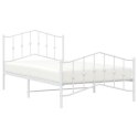 Metalowa rama łóżka z wezgłowiem i zanóżkiem, biała, 107x203 cm Lumarko!