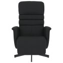 Rozkładany fotel z podnóżkiem, czarny, sztuczna skóra Lumarko!