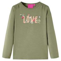 Koszulka dziecięca z długimi rękawami i napisem Love, khaki, 116 Lumarko! Lumarko! 